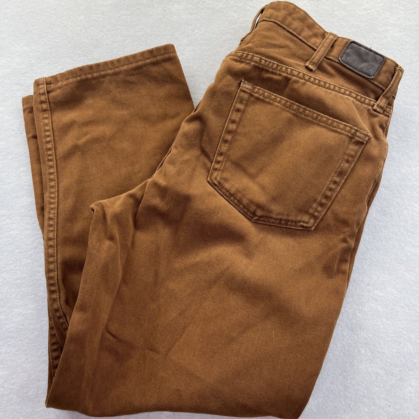 Lands End Jeans Mens 36x28 Brown Traditional Fit Cotton Casual Denim Pants